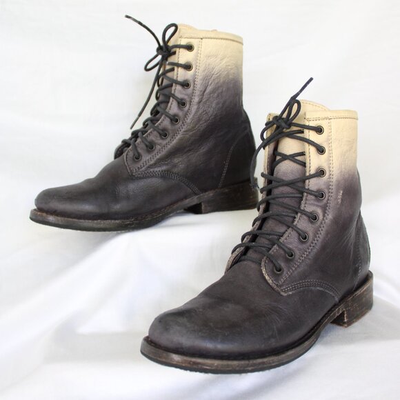 FREEBIRD Charlie Dip Ombre  two tone combat leather tanker hiking boots lace up - Picture 1 of 10